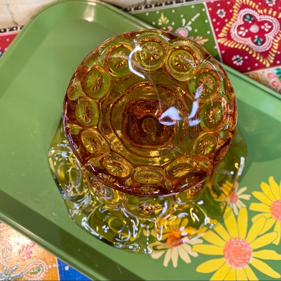 Amber Glass Compote - Picture 4 of 8